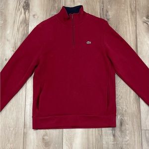 LIKE NEW LACOSTE MEN’S FLAT RIBBED 1/4 ZIP SWEATSHIRT